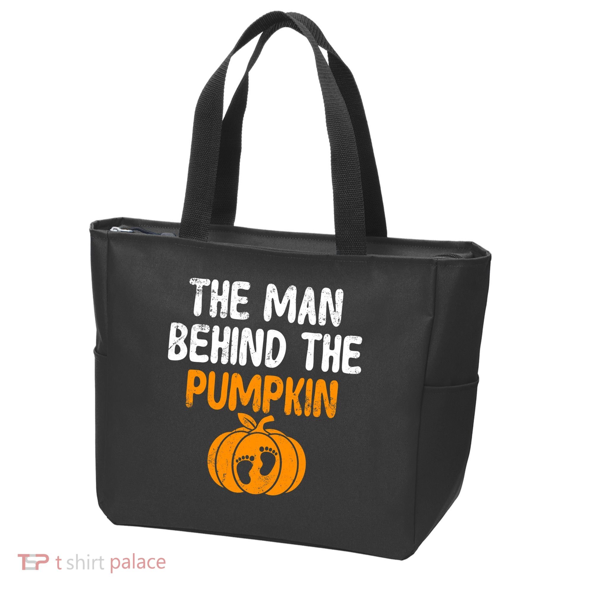 The Man Behind The Pumpkin Pregnancy Halloween Tote Bag