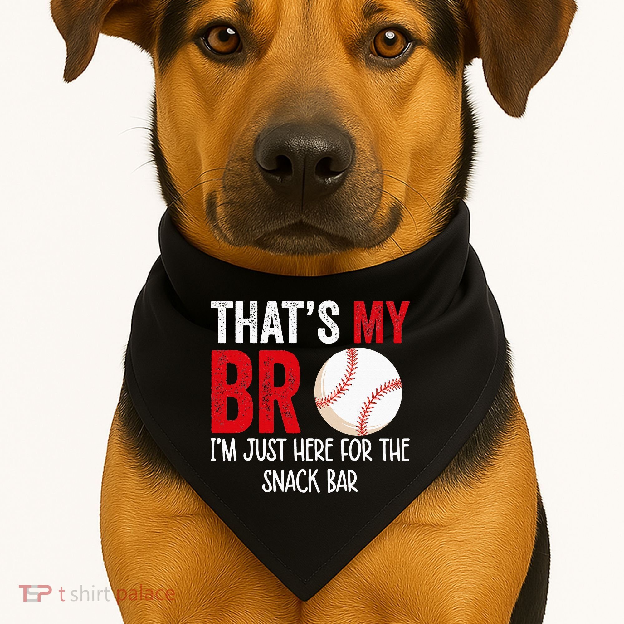 That's My Bro I'm Just Here for Snack Bar brother's Baseball USA-Made Doggie Bandana