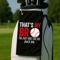 That's My Bro I'm Just Here for Snack Bar brother's Baseball Golf Towel thumb 2