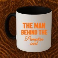 The Man Behind The Pumpkin Seed Halloween Pregnant Coffee Mug thumb 2
