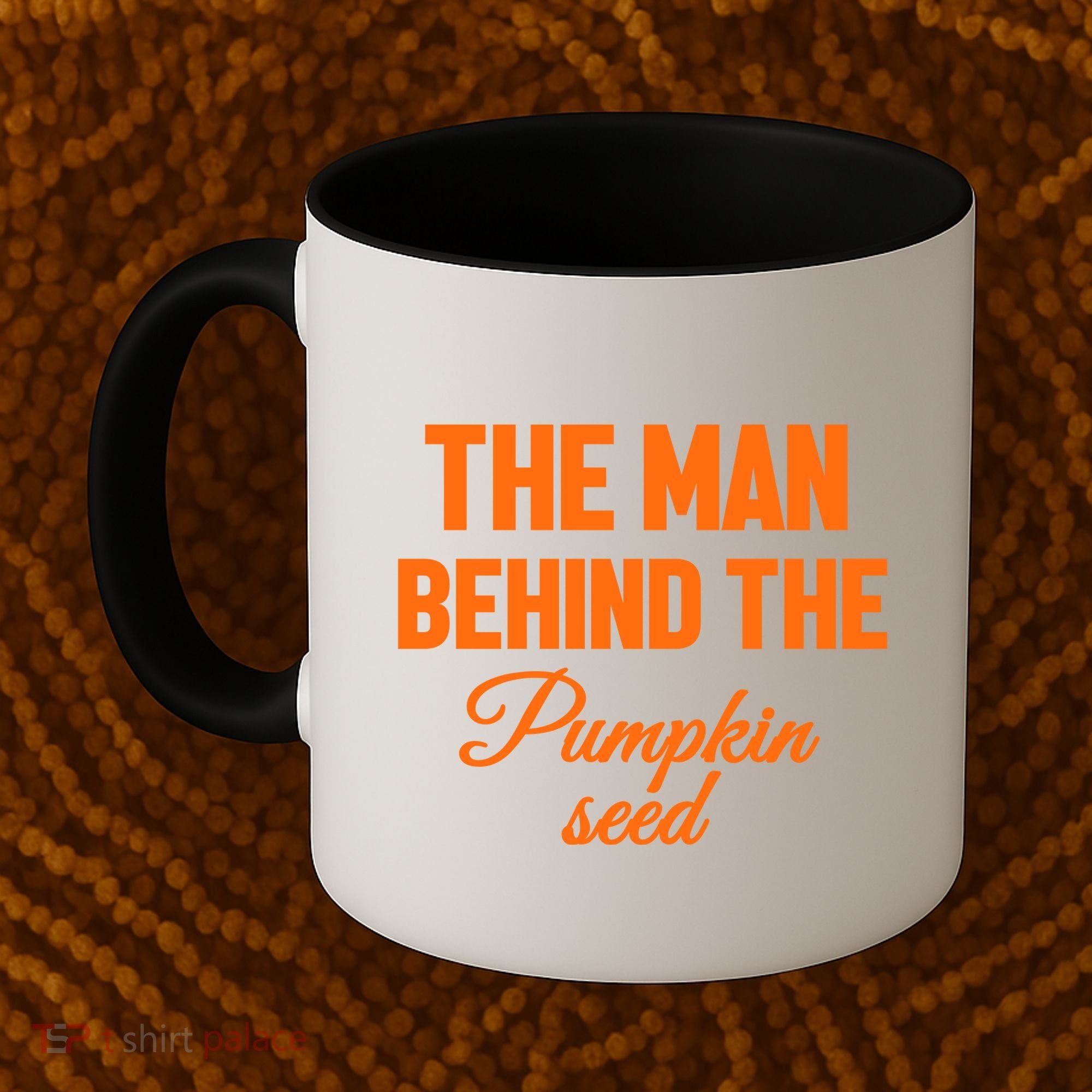 The Man Behind The Pumpkin Seed Halloween Pregnant Coffee Mug