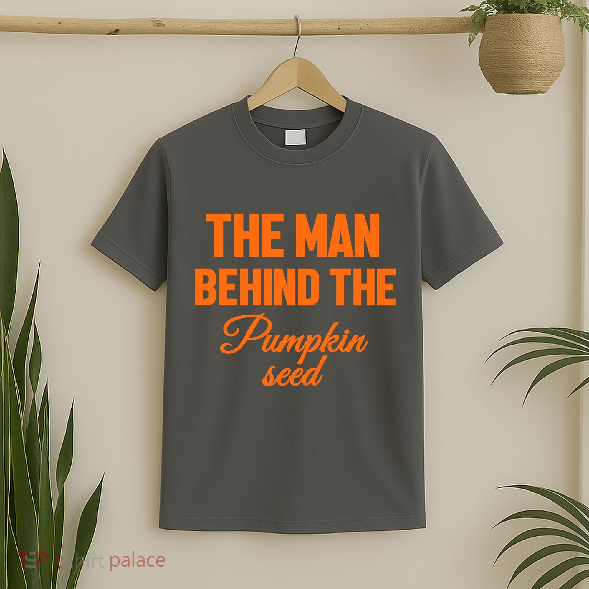 The Man Behind The Pumpkin Seed Halloween Pregnant T-Shirt