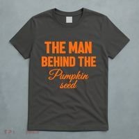 The Man Behind The Pumpkin Seed Halloween Pregnant T-Shirt thumb 5