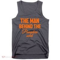 The Man Behind The Pumpkin Seed Halloween Pregnant Tank Top thumb 0
