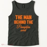 The Man Behind The Pumpkin Seed Halloween Pregnant Tank Top thumb 2
