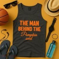 The Man Behind The Pumpkin Seed Halloween Pregnant Tank Top thumb 4