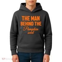 The Man Behind The Pumpkin Seed Halloween Pregnant Kids Hoodie thumb 4