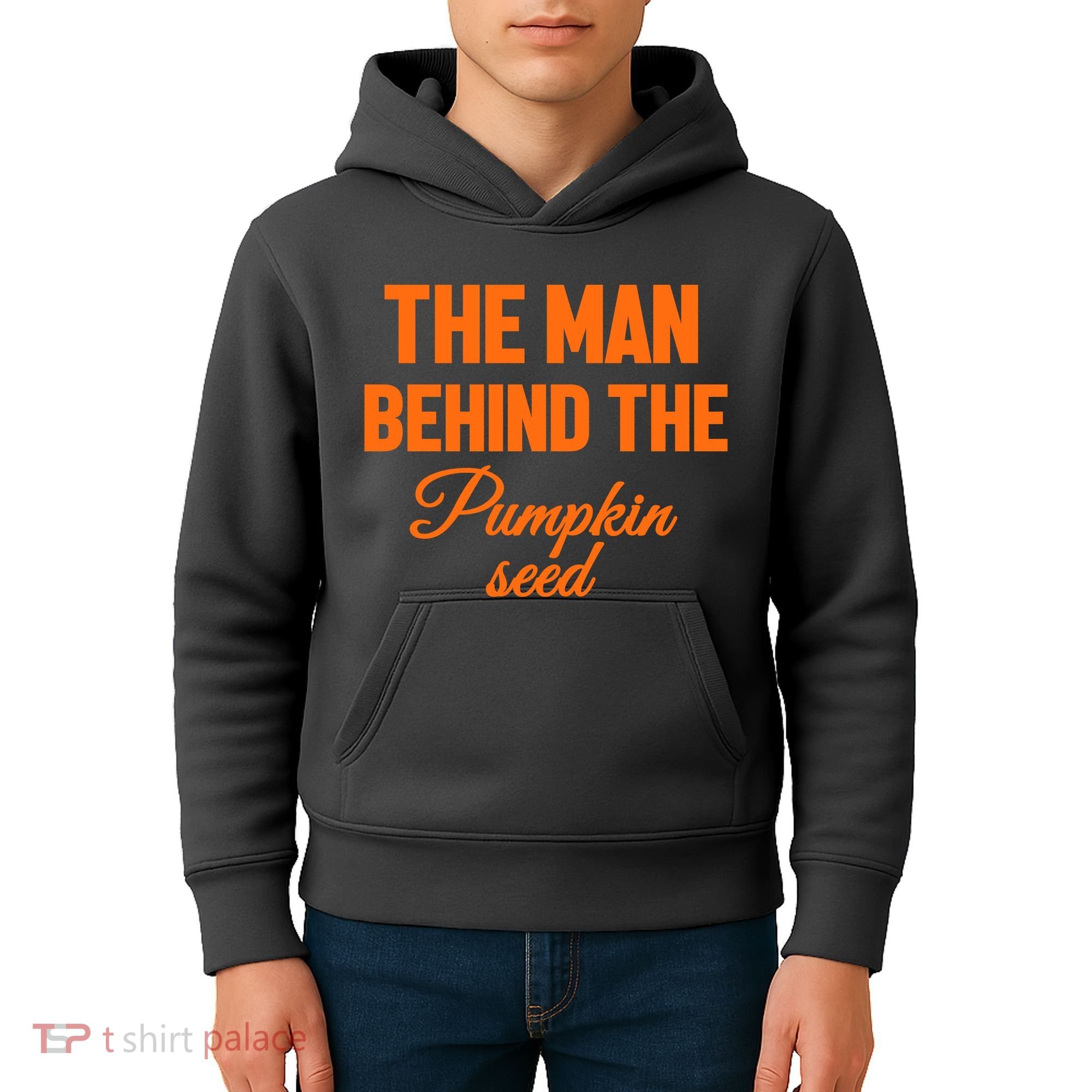The Man Behind The Pumpkin Seed Halloween Pregnant Kids Hoodie