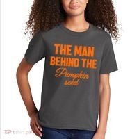 The Man Behind The Pumpkin Seed Halloween Pregnant Kids T-Shirt thumb 2