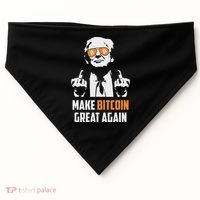 Trump Make Bitcoin Great Again Funny Maga Pro Trump USA-Made Doggie Bandana thumb 0