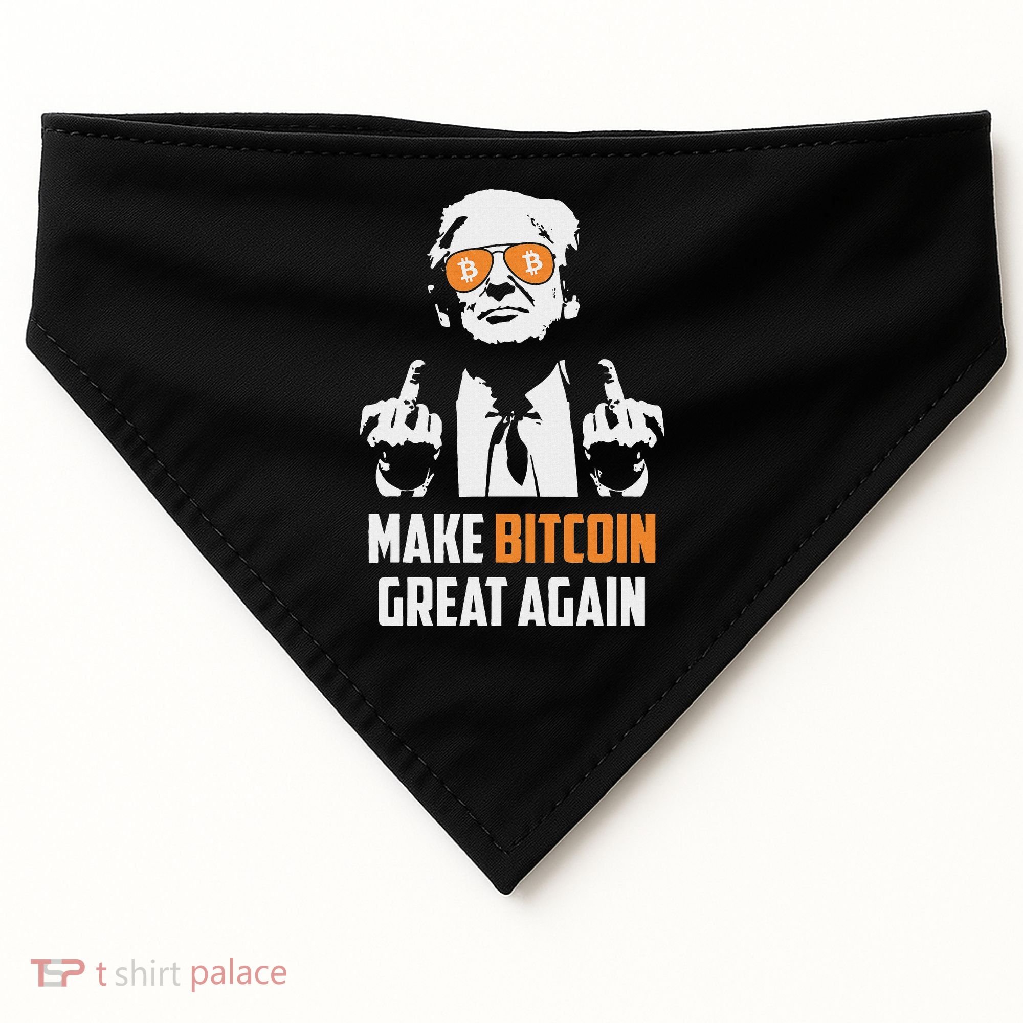 Trump Make Bitcoin Great Again Funny Maga Pro Trump USA-Made Doggie Bandana