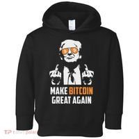 Trump Make Bitcoin Great Again Funny Maga Pro Trump Toddler Hoodie thumb 0