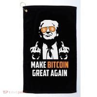 Trump Make Bitcoin Great Again Funny Maga Pro Trump Golf Towel thumb 0