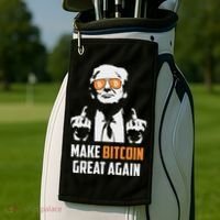 Trump Make Bitcoin Great Again Funny Maga Pro Trump Golf Towel thumb 2