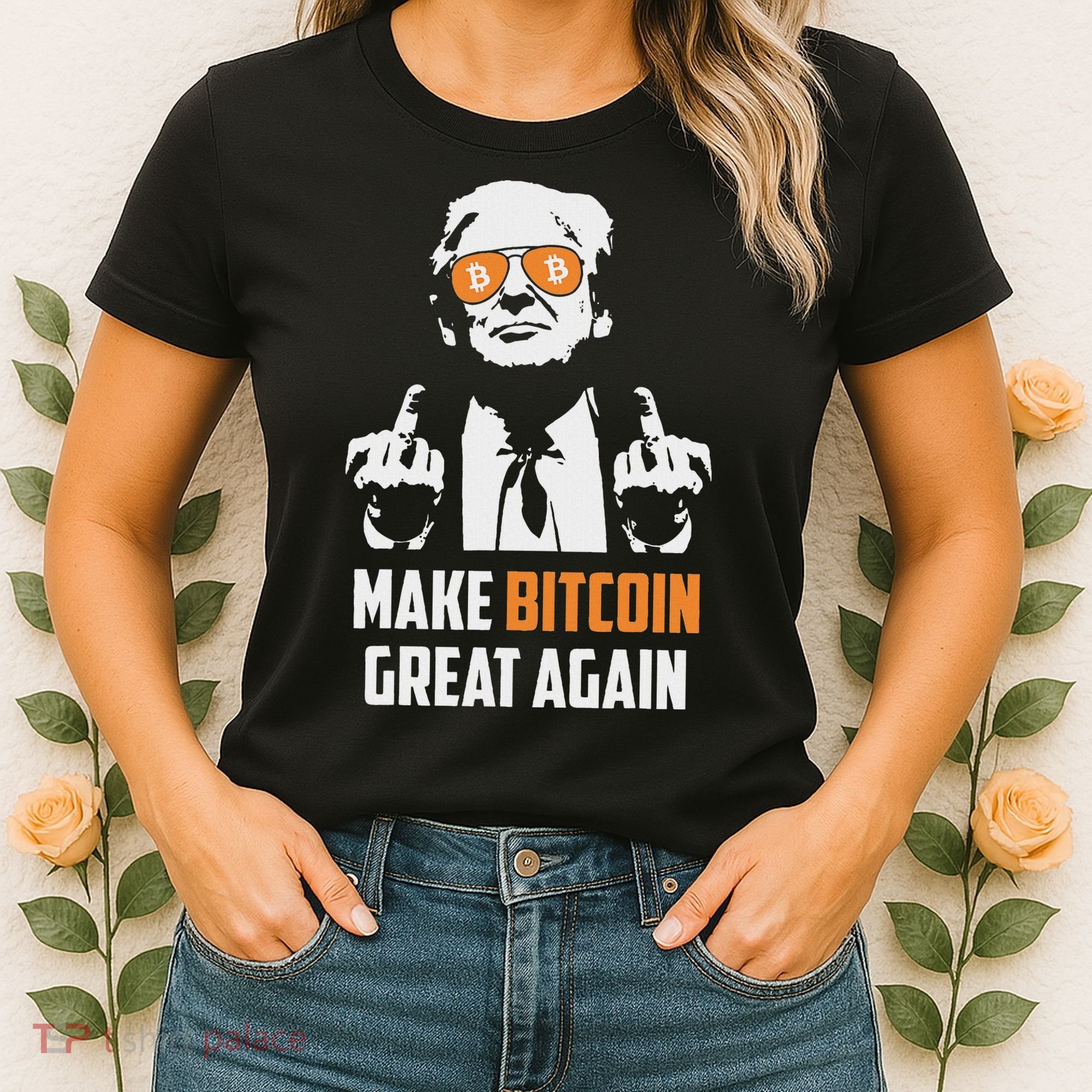 Trump Make Bitcoin Great Again Funny Maga Pro Trump Women's T-Shirt