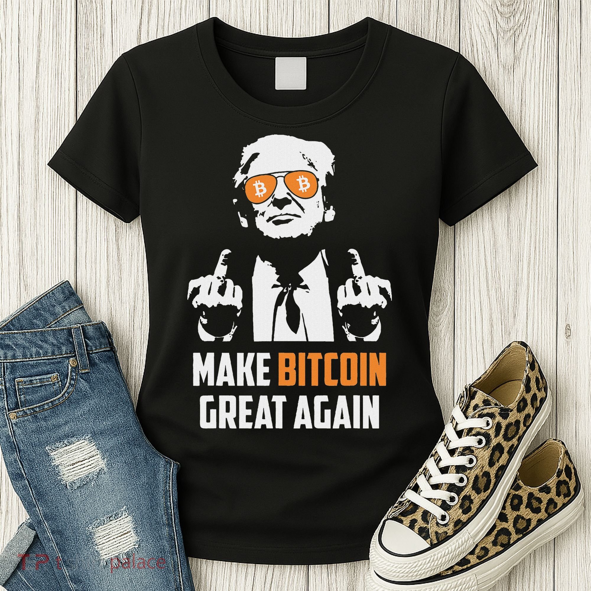 Trump Make Bitcoin Great Again Funny Maga Pro Trump Women's T-Shirt