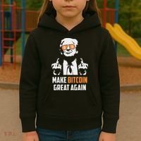 Trump Make Bitcoin Great Again Funny Maga Pro Trump Kids Hoodie thumb 3