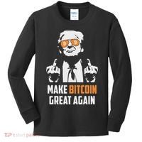 Trump Make Bitcoin Great Again Funny Maga Pro Trump Kids Long Sleeve Shirt thumb 0