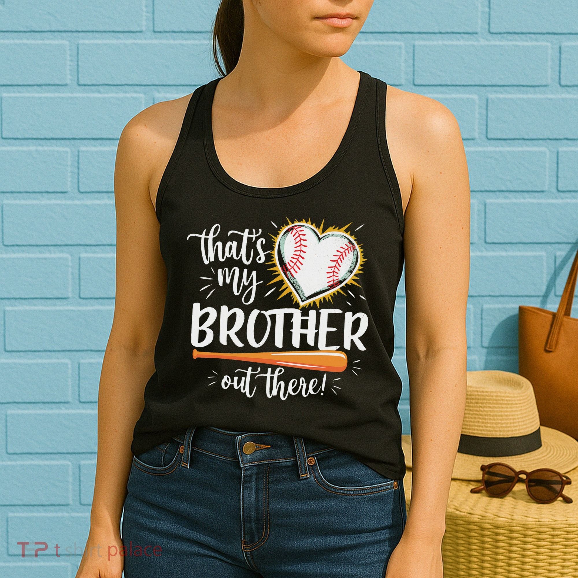 That's My Brother Out There Baseball Sister Women's Tank Top