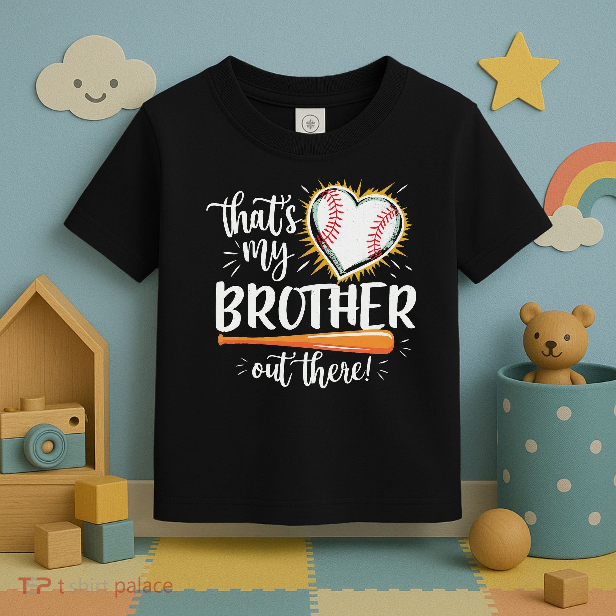 That's My Brother Out There Baseball Sister Toddler T-Shirt