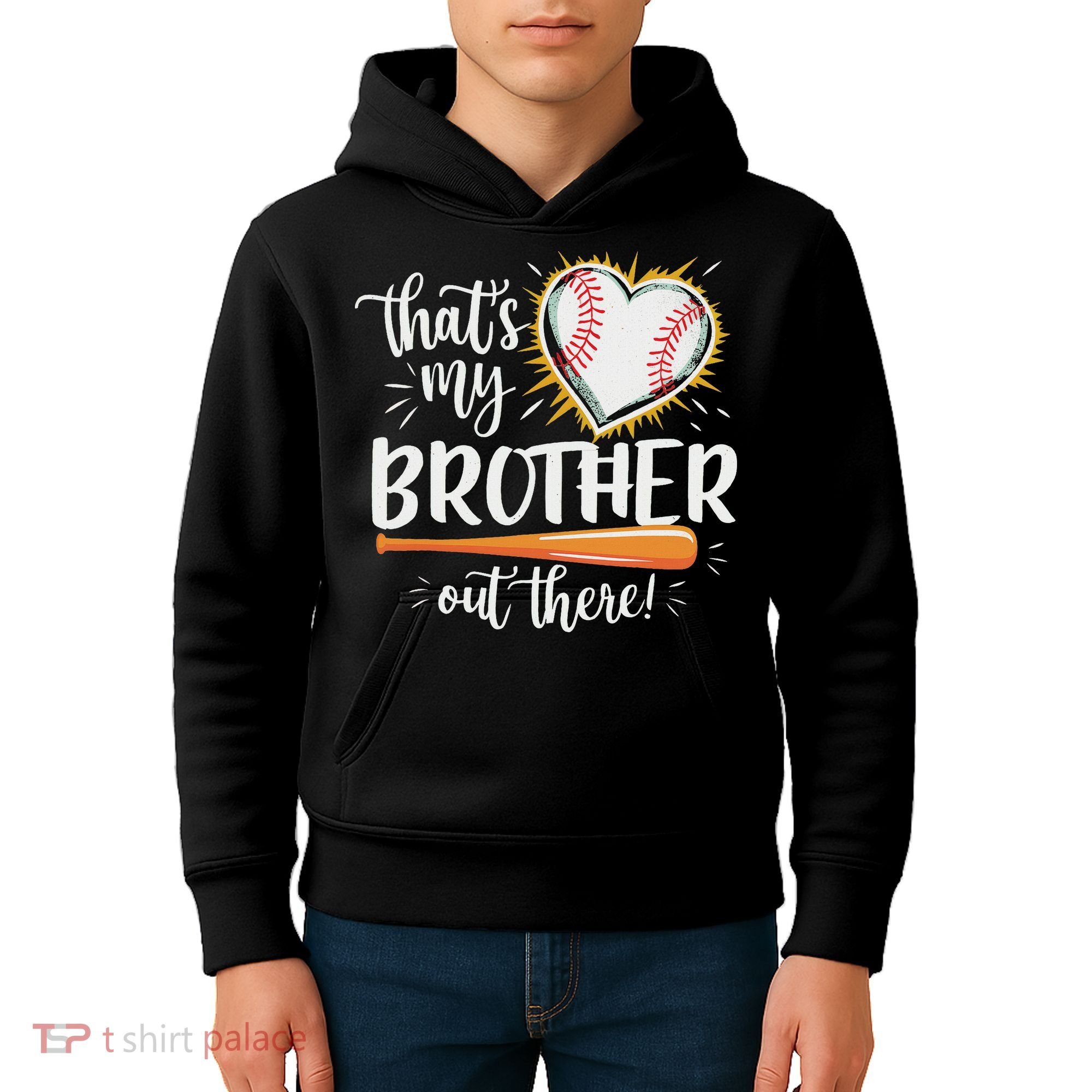 That's My Brother Out There Baseball Sister Kids Hoodie