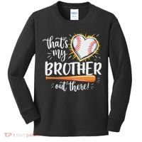 That's My Brother Out There Baseball Sister Kids Long Sleeve Shirt thumb 0