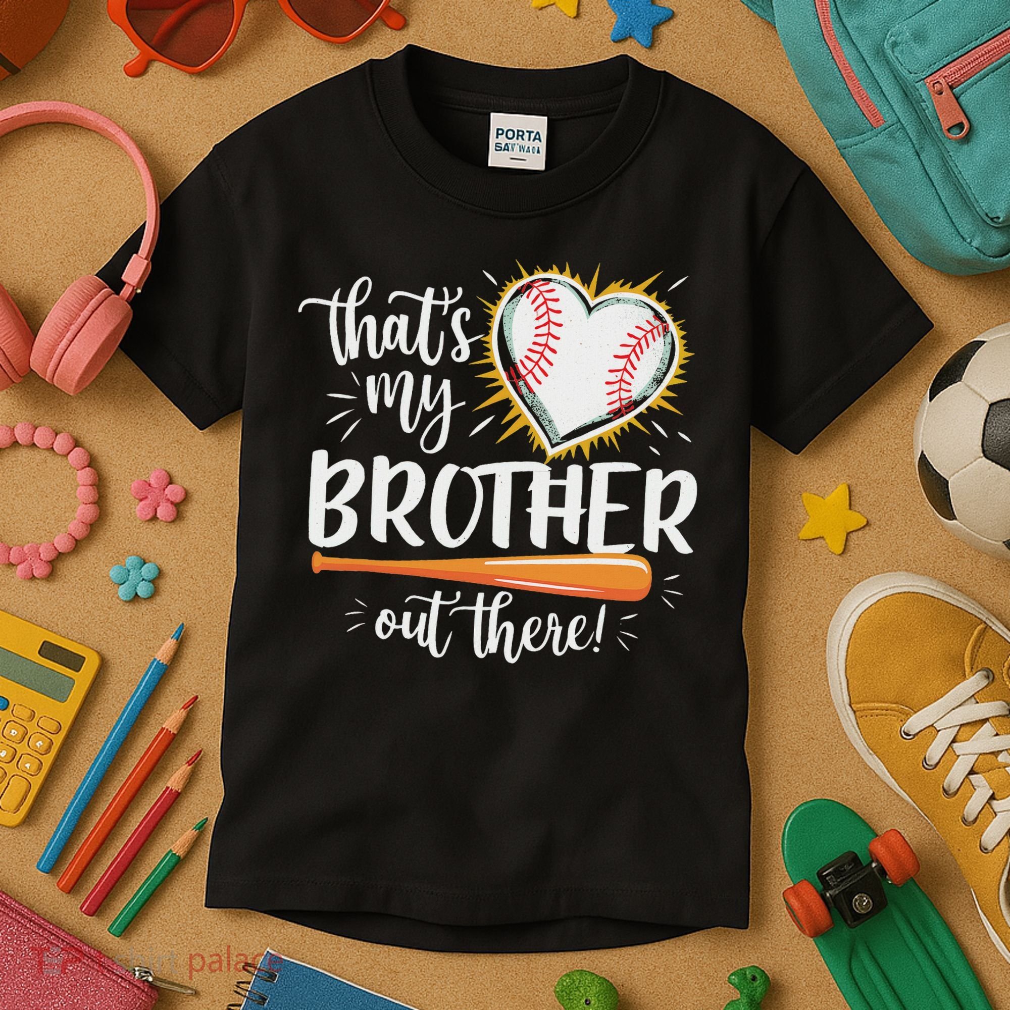 That's My Brother Out There Baseball Sister Kids T-Shirt