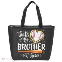 That's My Brother Out There Baseball Sister Tote Bag thumb 0
