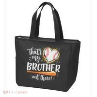 That's My Brother Out There Baseball Sister Tote Bag thumb 3