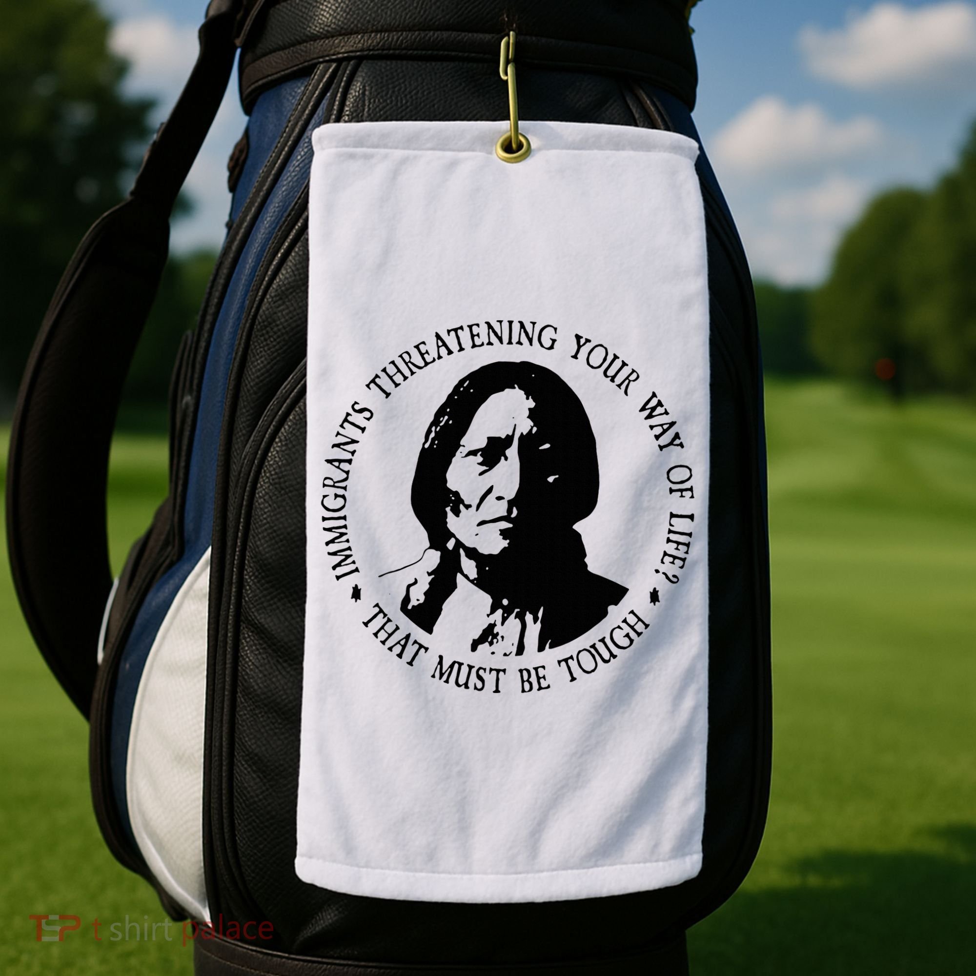 That Must Be Tough Immigrants Threatening Your Way Of Life Golf Towel