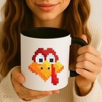 Thanksgiving Master Builder Turkey Face Building Blocks Coffee Mug thumb 3