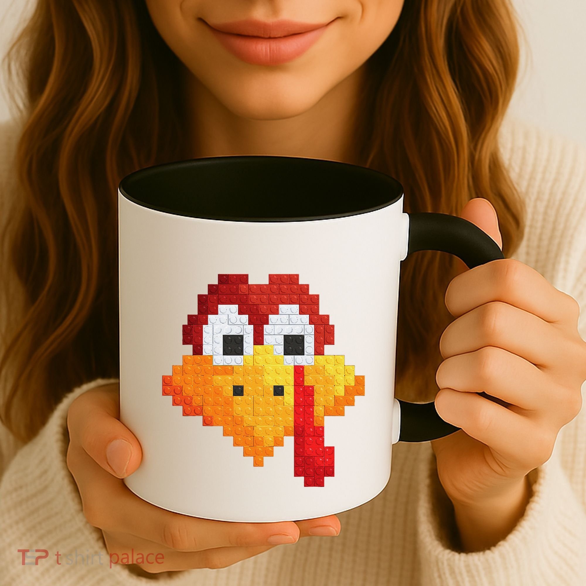 Thanksgiving Master Builder Turkey Face Building Blocks Coffee Mug