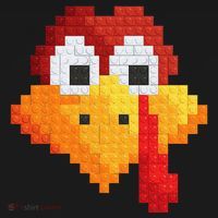 Thanksgiving Master Builder Turkey Face Building Blocks Ornament thumb 1