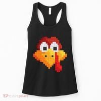 Thanksgiving Master Builder Turkey Face Building Blocks Women's Tank Top thumb 0