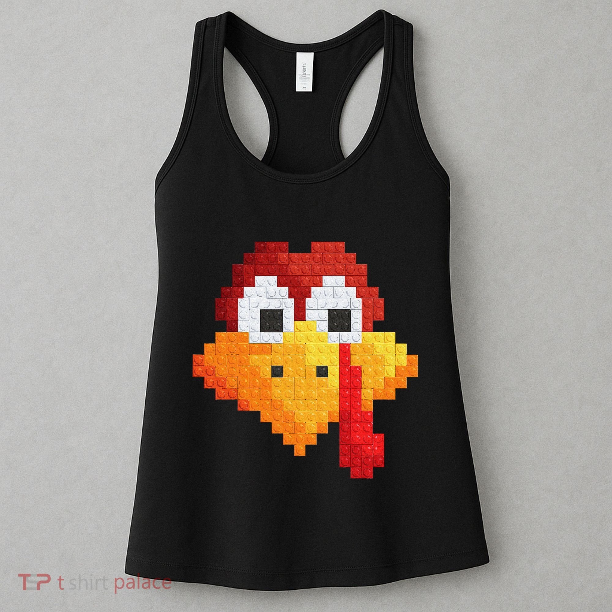 Thanksgiving Master Builder Turkey Face Building Blocks Women's Tank Top