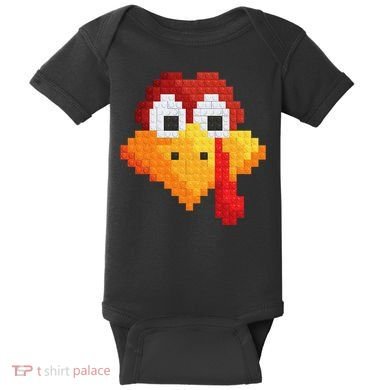Thanksgiving Master Builder Turkey Face Building Blocks Baby Bodysuit