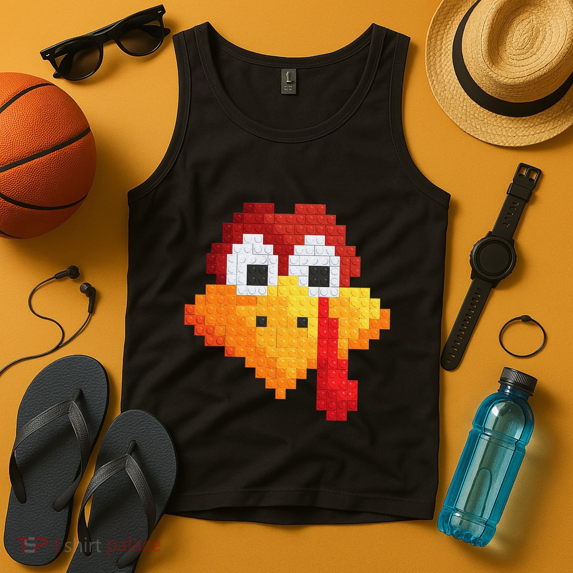 Thanksgiving Master Builder Turkey Face Building Blocks Tank Top