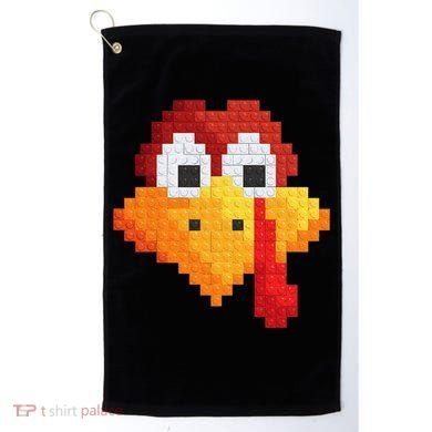 Thanksgiving Master Builder Turkey Face Building Blocks Golf Towel
