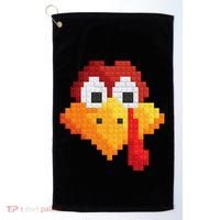 Thanksgiving Master Builder Turkey Face Building Blocks Golf Towel thumb 0