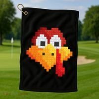 Thanksgiving Master Builder Turkey Face Building Blocks Golf Towel thumb 1