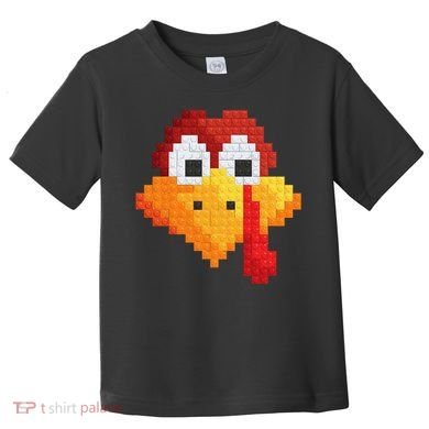 Thanksgiving Master Builder Turkey Face Building Blocks Toddler T-Shirt