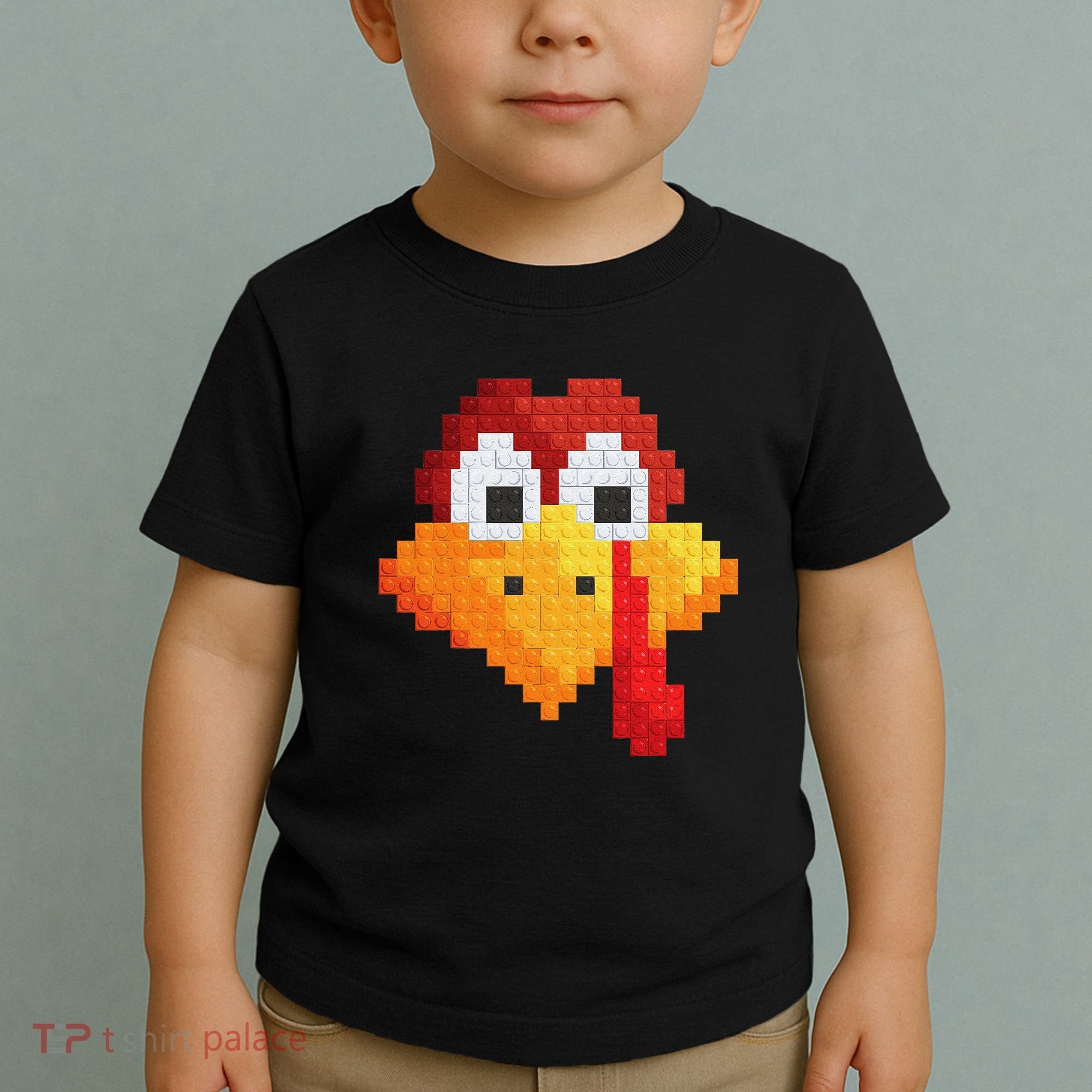 Thanksgiving Master Builder Turkey Face Building Blocks Toddler T-Shirt