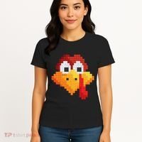 Thanksgiving Master Builder Turkey Face Building Blocks Women's T-Shirt thumb 4