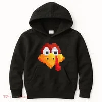 Thanksgiving Master Builder Turkey Face Building Blocks Kids Hoodie thumb 0