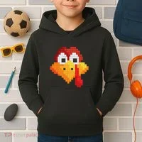 Thanksgiving Master Builder Turkey Face Building Blocks Kids Hoodie thumb 2