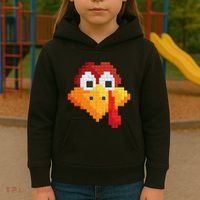 Thanksgiving Master Builder Turkey Face Building Blocks Kids Hoodie thumb 3