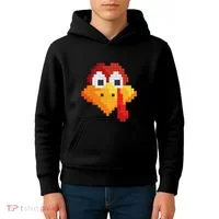 Thanksgiving Master Builder Turkey Face Building Blocks Kids Hoodie thumb 4