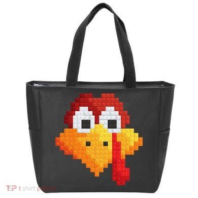 Thanksgiving Master Builder Turkey Face Building Blocks Tote Bag