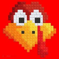 Thanksgiving Master Builder Turkey Face Building Blocks Santa Hat thumb 1