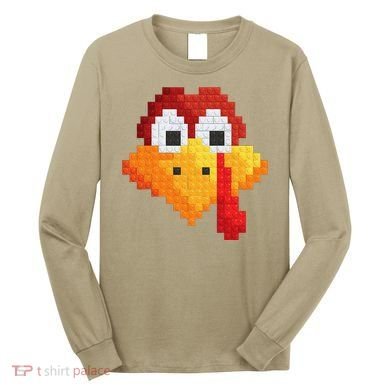 Thanksgiving Master Builder Turkey Face Building Blocks Long Sleeve Shirt